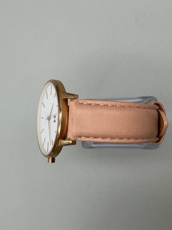 MVMT Boulevard 38mm Women Watch Rose Gold Tone Pink Leather Band New Battery